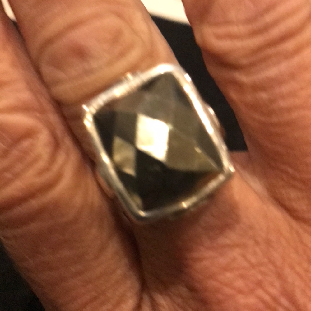 Grace&Heart square pyritering 925 Sterling Silver